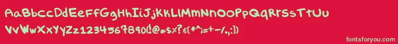 Evilsporkgirl Font – Green Fonts on Red Background