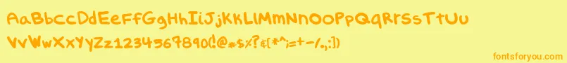 Evilsporkgirl Font – Orange Fonts on Yellow Background