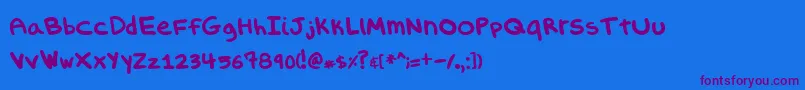 Evilsporkgirl Font – Purple Fonts on Blue Background