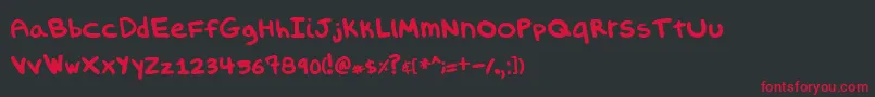フォントEvilsporkgirl – 黒い背景に赤い文字