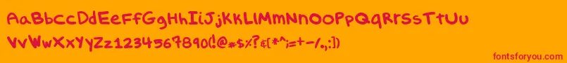 Evilsporkgirl Font – Red Fonts on Orange Background