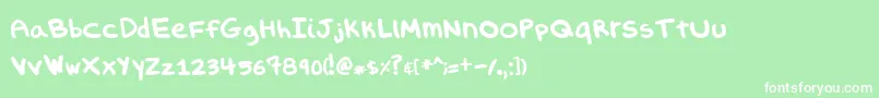 フォントEvilsporkgirl – 緑の背景に白い文字