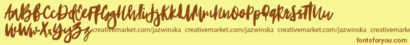 Portobesto Font – Brown Fonts on Yellow Background