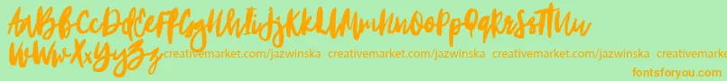 Portobesto Font – Orange Fonts on Green Background