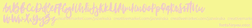 Portobesto Font – Pink Fonts on Yellow Background