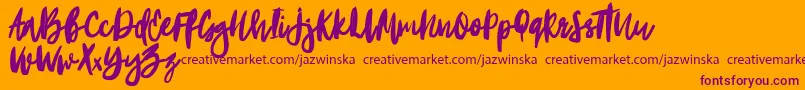 Portobesto Font – Purple Fonts on Orange Background
