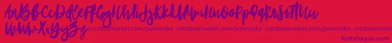 Portobesto-Schriftart – Violette Schriften auf rotem Hintergrund