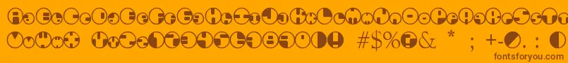 360Font Font – Brown Fonts on Orange Background