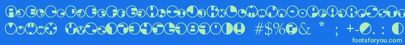 360Font Font – Green Fonts on Blue Background