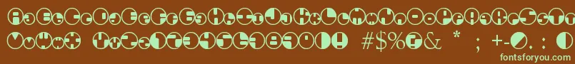 フォント360Font – 緑色の文字が茶色の背景にあります。