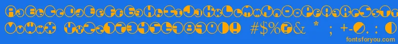 360Font-Schriftart – Orangefarbene Schriften auf blauem Hintergrund