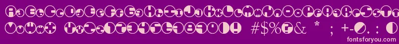 360Font-fontti – vaaleanpunaiset fontit violetilla taustalla