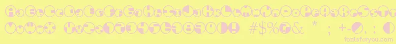 Czcionka 360Font – różowe czcionki na żółtym tle