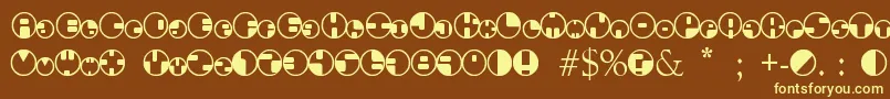 360Font-fontti – keltaiset fontit ruskealla taustalla
