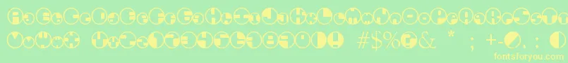 360Font Font – Yellow Fonts on Green Background