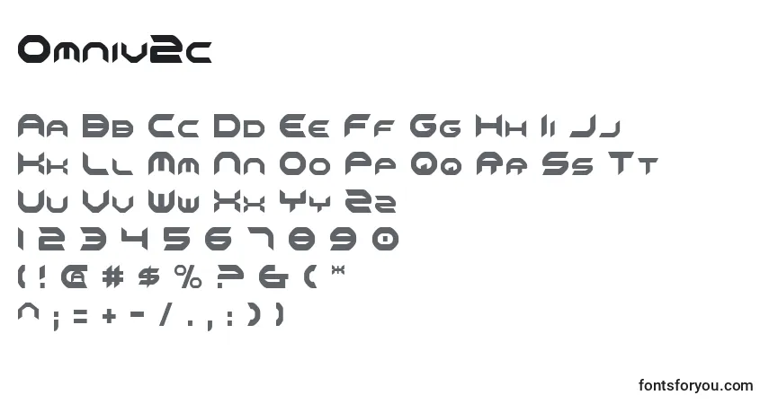 A fonte Omniv2c – alfabeto, números, caracteres especiais