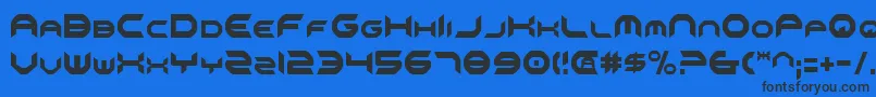 フォントOmniv2c – 黒い文字の青い背景