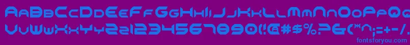 Omniv2c-Schriftart – Blaue Schriften auf violettem Hintergrund