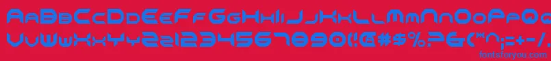 フォントOmniv2c – 赤い背景に青い文字