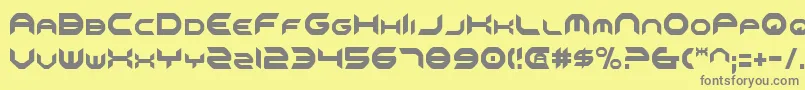 Fonte Omniv2c – fontes cinzas em um fundo amarelo