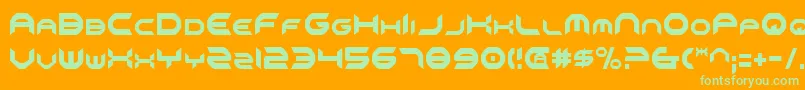 Omniv2c Font – Green Fonts on Orange Background