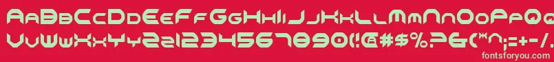 Omniv2c-Schriftart – Grüne Schriften auf rotem Hintergrund