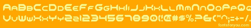Fonte Omniv2c – fontes amarelas em um fundo laranja