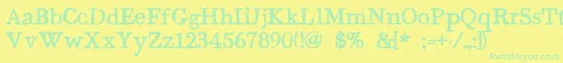BodoniHand Font – Green Fonts on Yellow Background