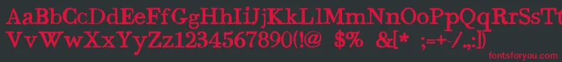 BodoniHand Font – Red Fonts on Black Background