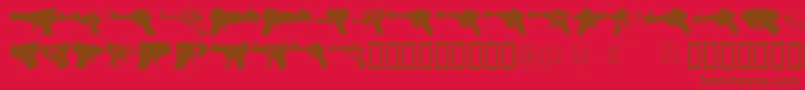 Rayguns Font – Brown Fonts on Red Background