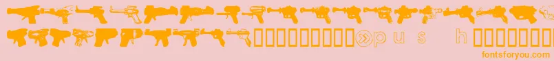Rayguns Font – Orange Fonts on Pink Background