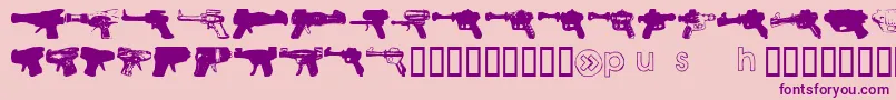 Rayguns Font – Purple Fonts on Pink Background