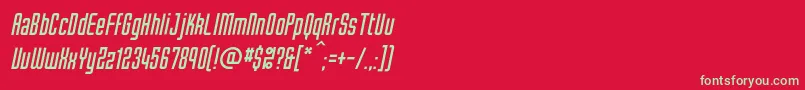TubecItalic Font – Green Fonts on Red Background
