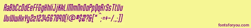 TubecItalic Font – Purple Fonts on Yellow Background