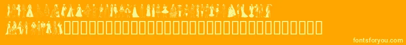 FashionLadies-Schriftart – Gelbe Schriften auf orangefarbenem Hintergrund