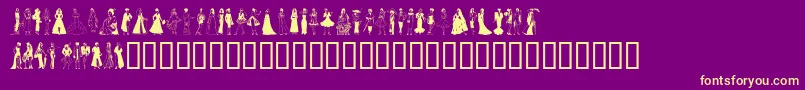 Fonte FashionLadies – fontes amarelas em um fundo roxo