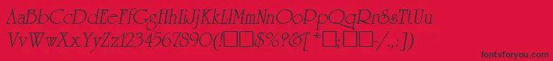 UniversityItalic Font – Black Fonts on Red Background