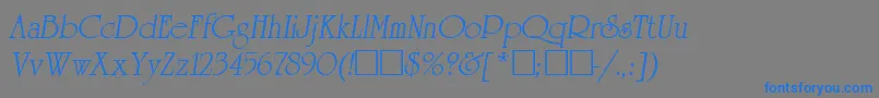 UniversityItalic Font – Blue Fonts on Gray Background