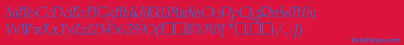 UniversityItalic Font – Blue Fonts on Red Background