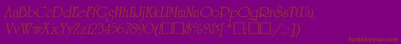 UniversityItalic Font – Brown Fonts on Purple Background