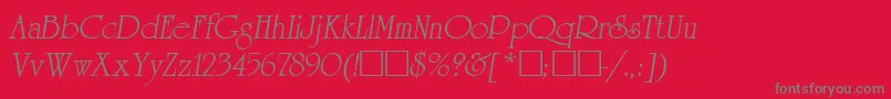 UniversityItalic Font – Gray Fonts on Red Background