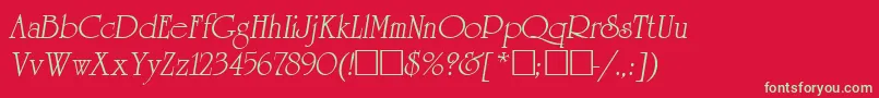 UniversityItalic Font – Green Fonts on Red Background