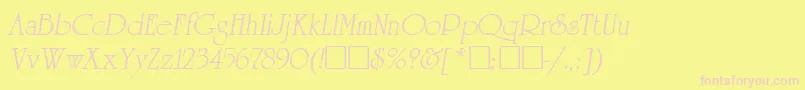 UniversityItalic Font – Pink Fonts on Yellow Background