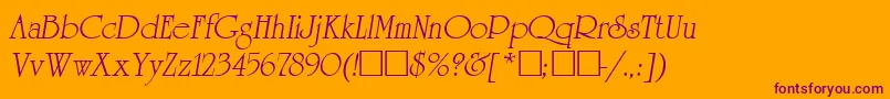 UniversityItalic Font – Purple Fonts on Orange Background