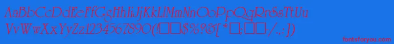 UniversityItalic Font – Red Fonts on Blue Background