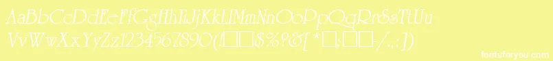 UniversityItalic Font – White Fonts on Yellow Background