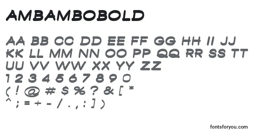 AmbamboBoldフォント–アルファベット、数字、特殊文字