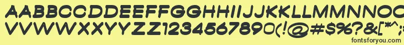 AmbamboBold-fontti – mustat fontit keltaisella taustalla