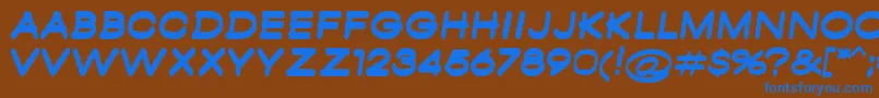 フォントAmbamboBold – 茶色の背景に青い文字