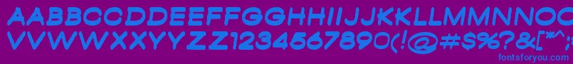 フォントAmbamboBold – 紫色の背景に青い文字